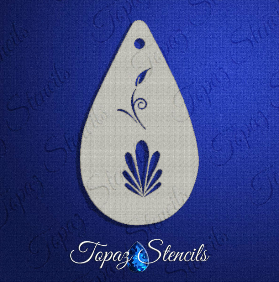 Teardrop Burst and Leaf stencil