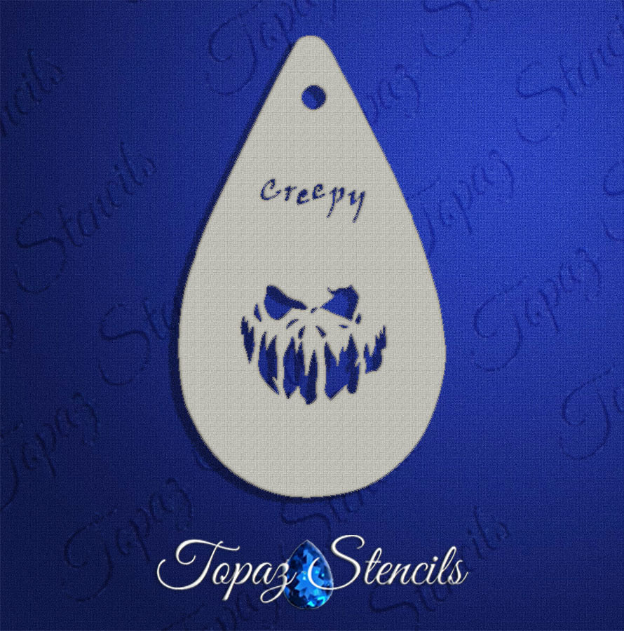 Creepy Pumpkin Face stencil