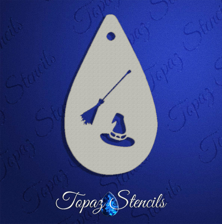 Witches Hat and Broom stencil