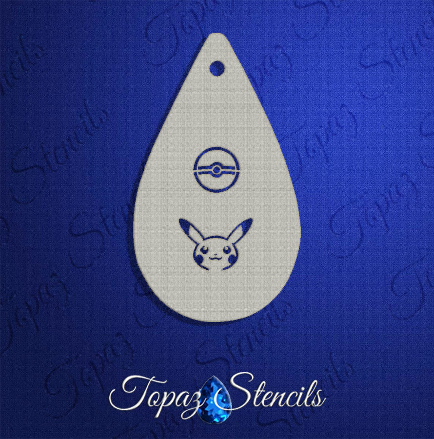 Pikachu and Ball stencil
