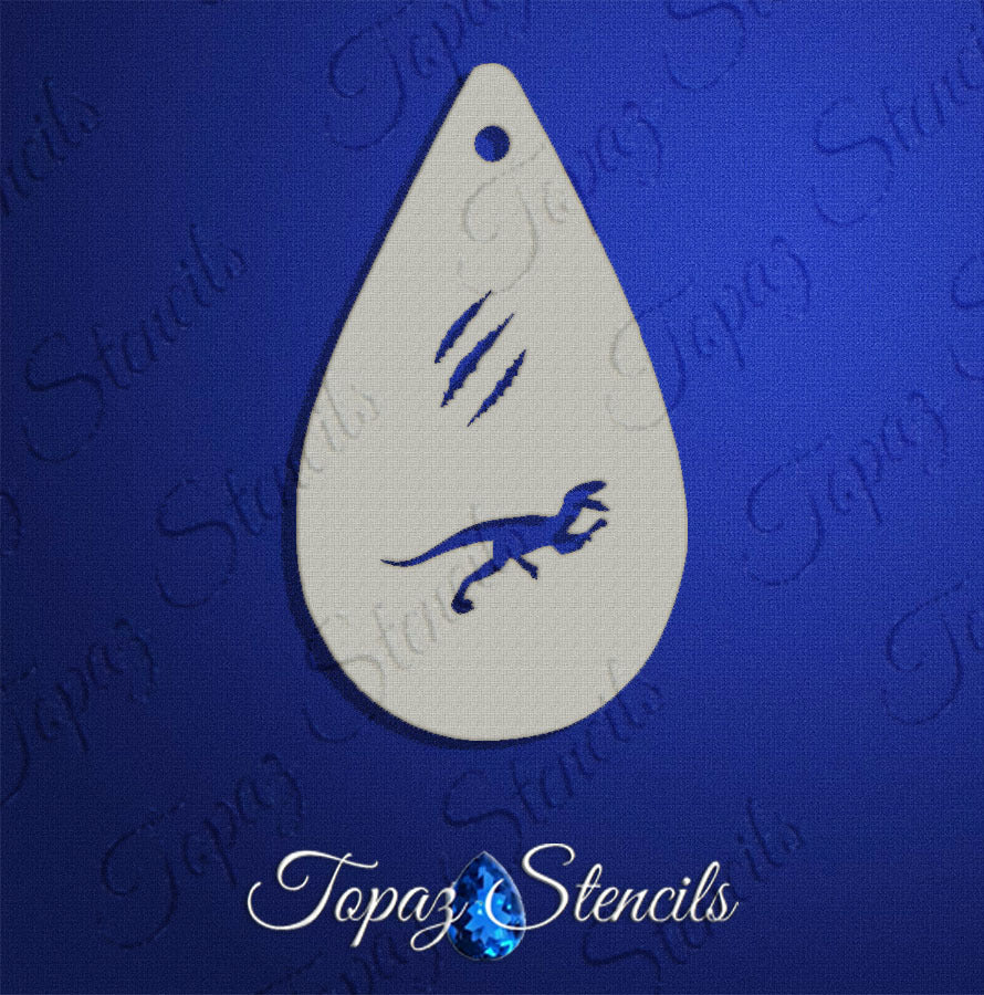Velociraptor and Claw Marks stencil
