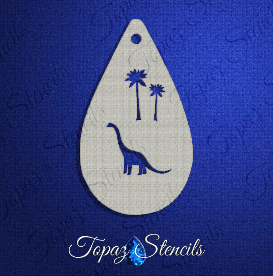 Brachiosaur and trees stencil