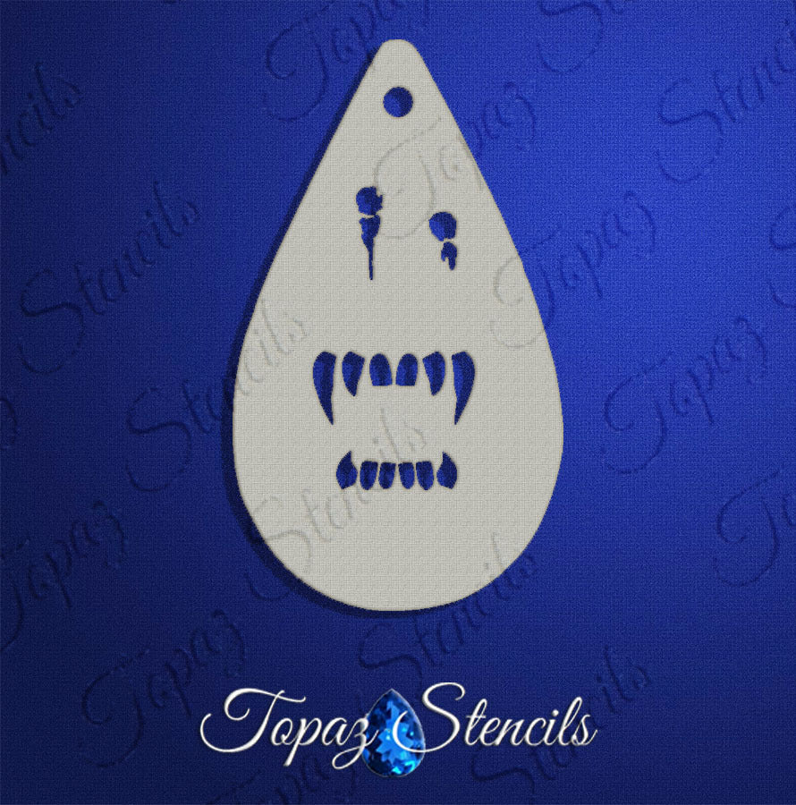 Vampire Teeth and Bite Marks stencil