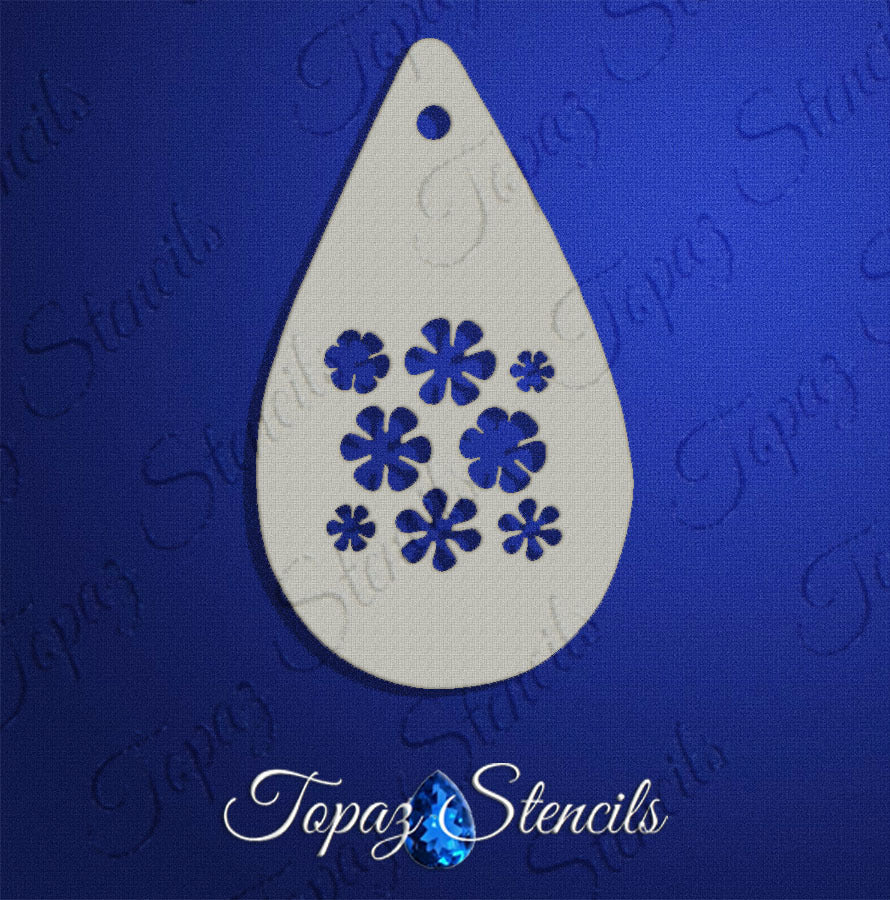 Hippie Flowers stencil