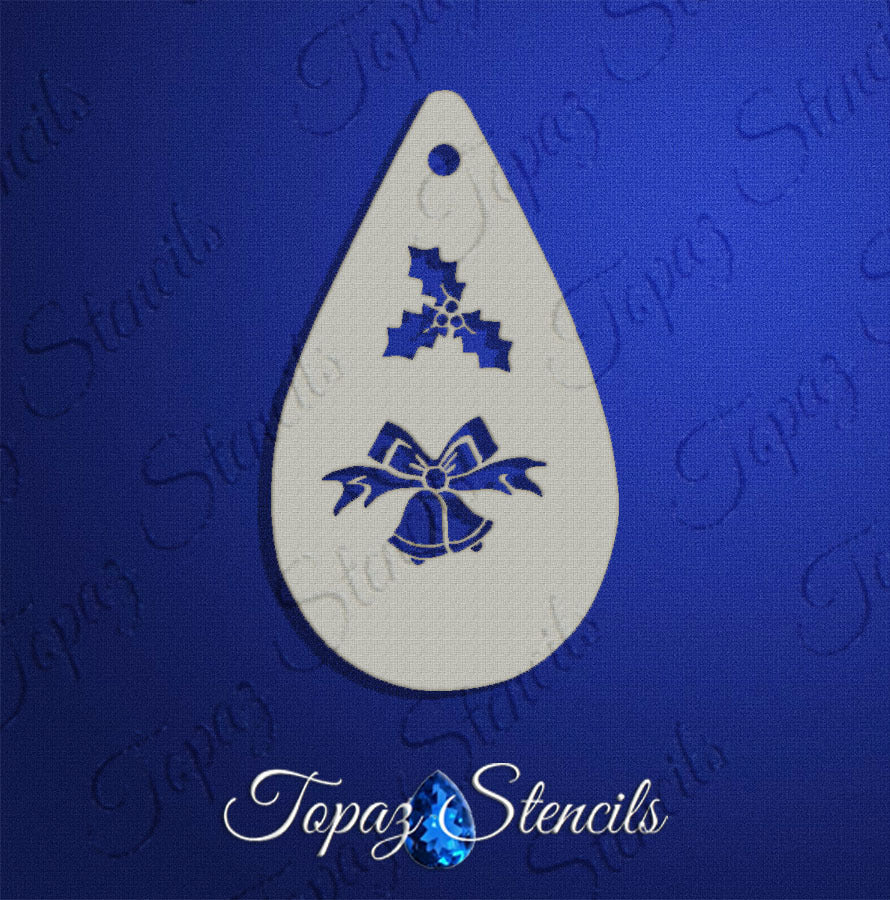 Christmas Bells and Holly stencil