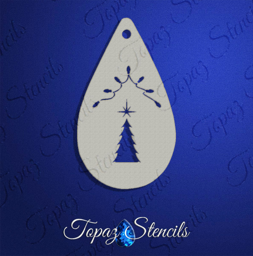 Tree and Lights stencil