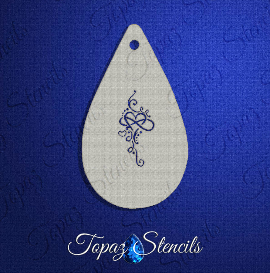 Heart and Swirls stencil
