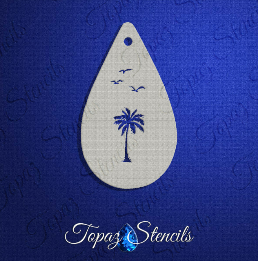 Palm Tree and Birds stencil