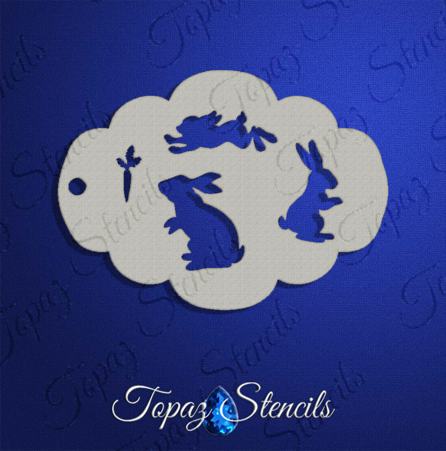 Bunnies and Carrot stencil