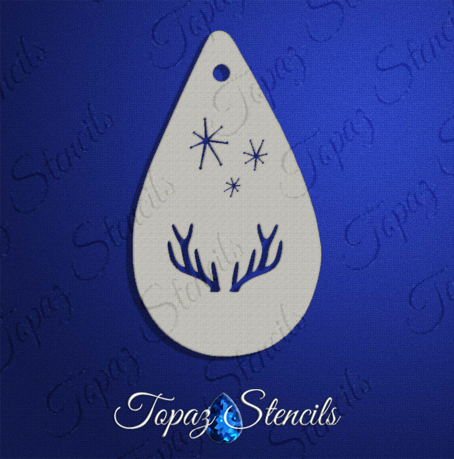 Antlers and Retro Stars stencil