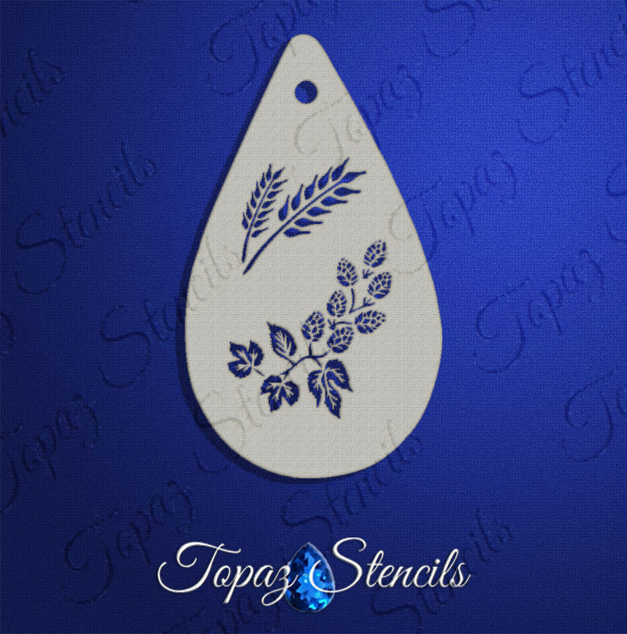 Hops and Wheat stencil