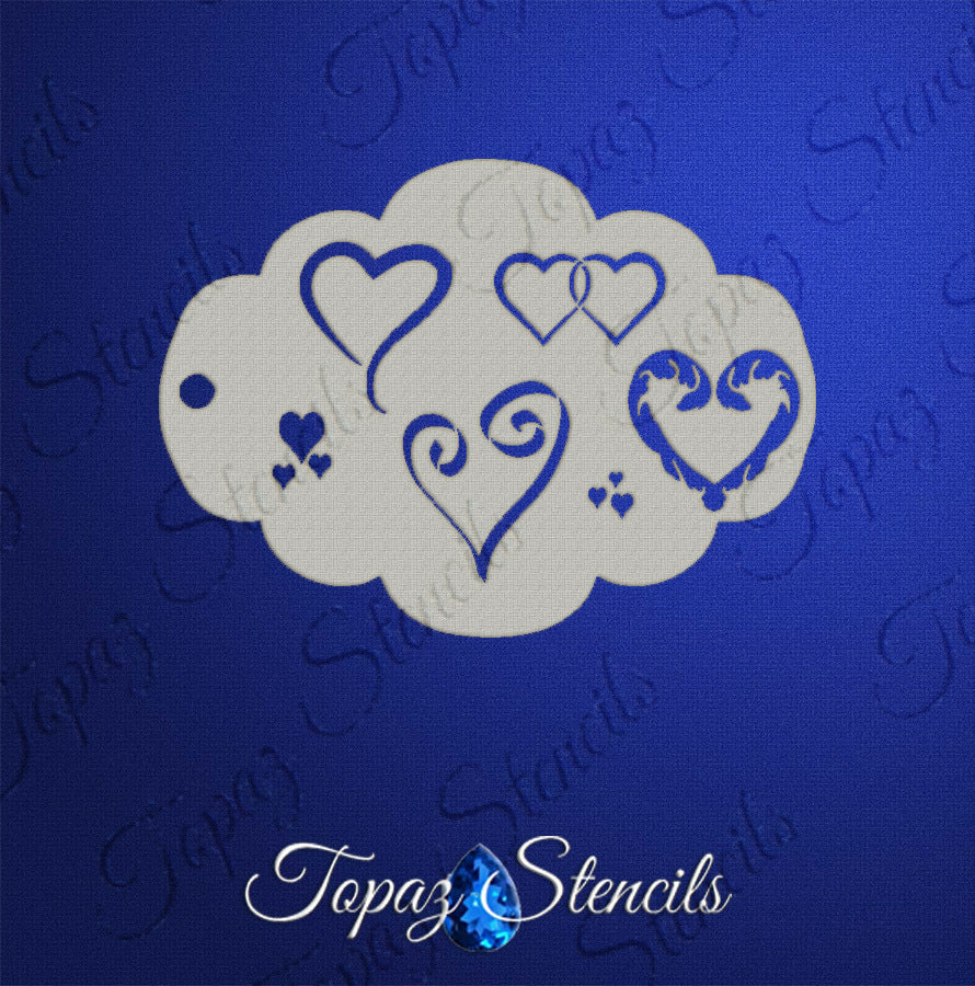 Hearts Collection stencil