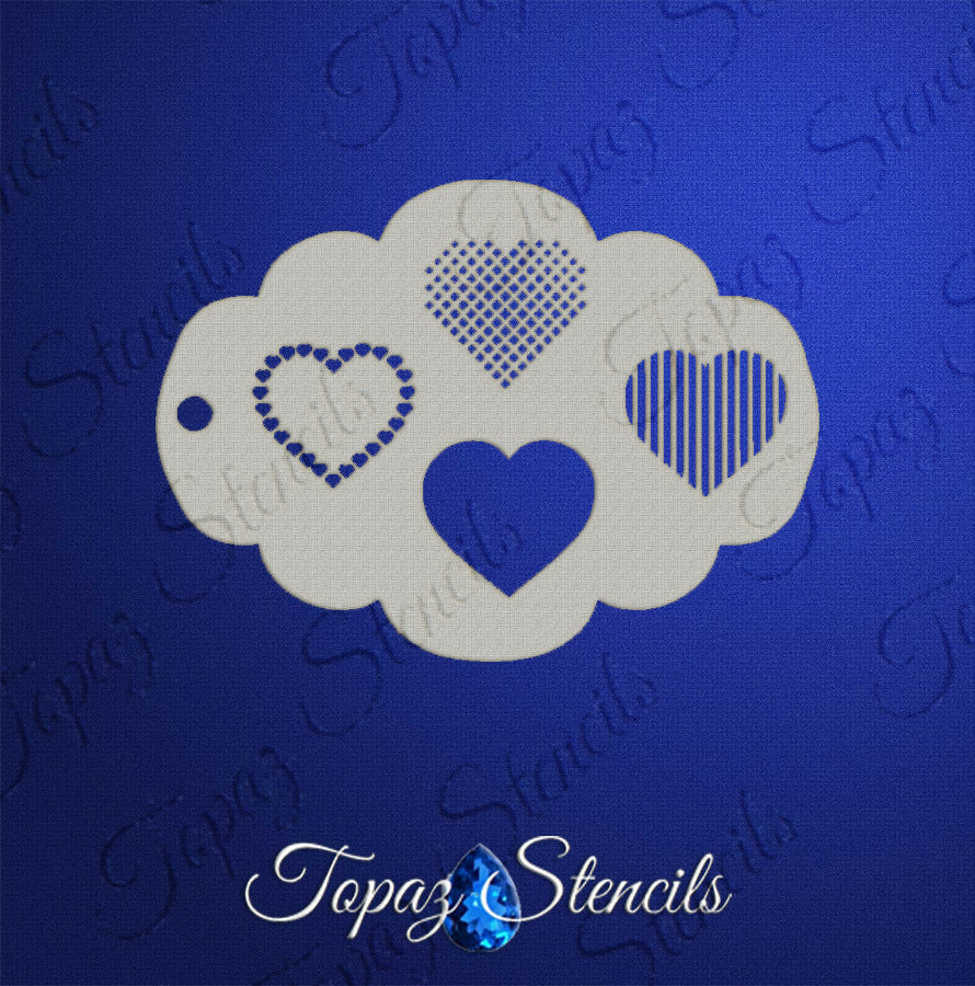Patterned Hearts stencil