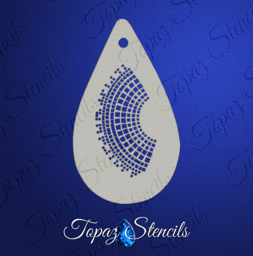Halftone Squares Crescent Eye stencil
