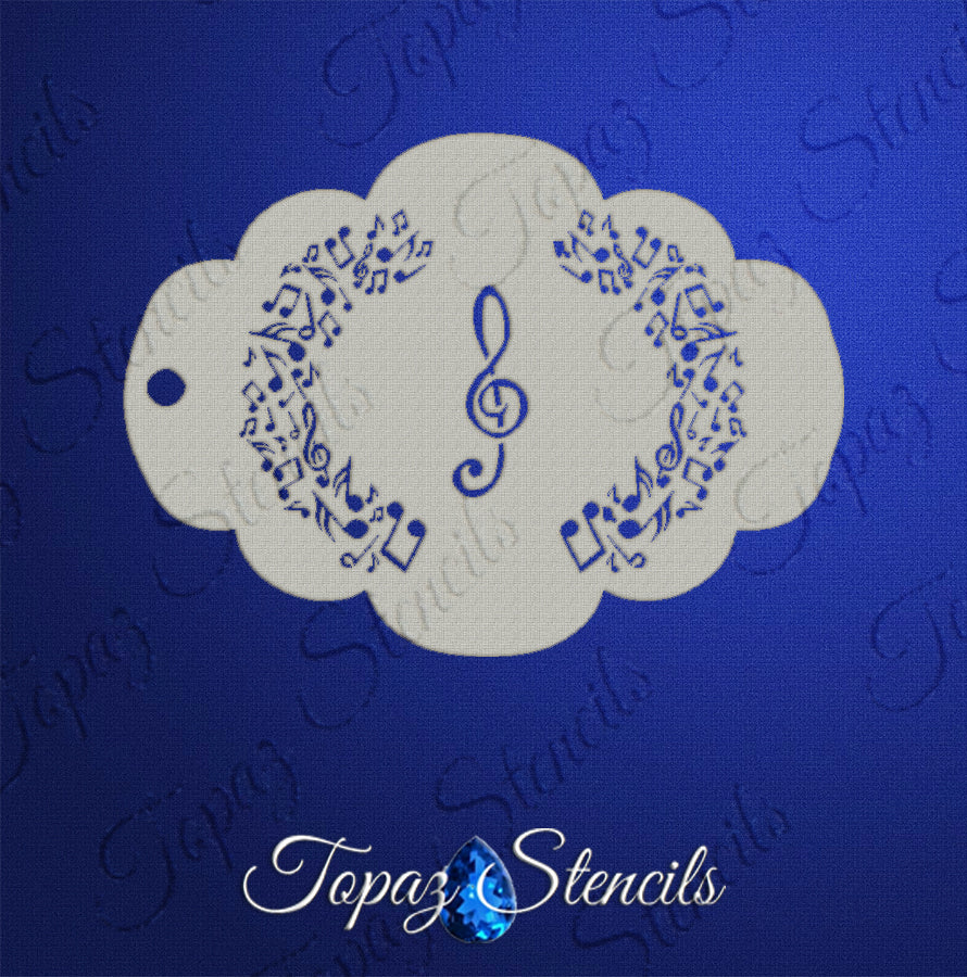 Music Notes Mirror Eye stencil