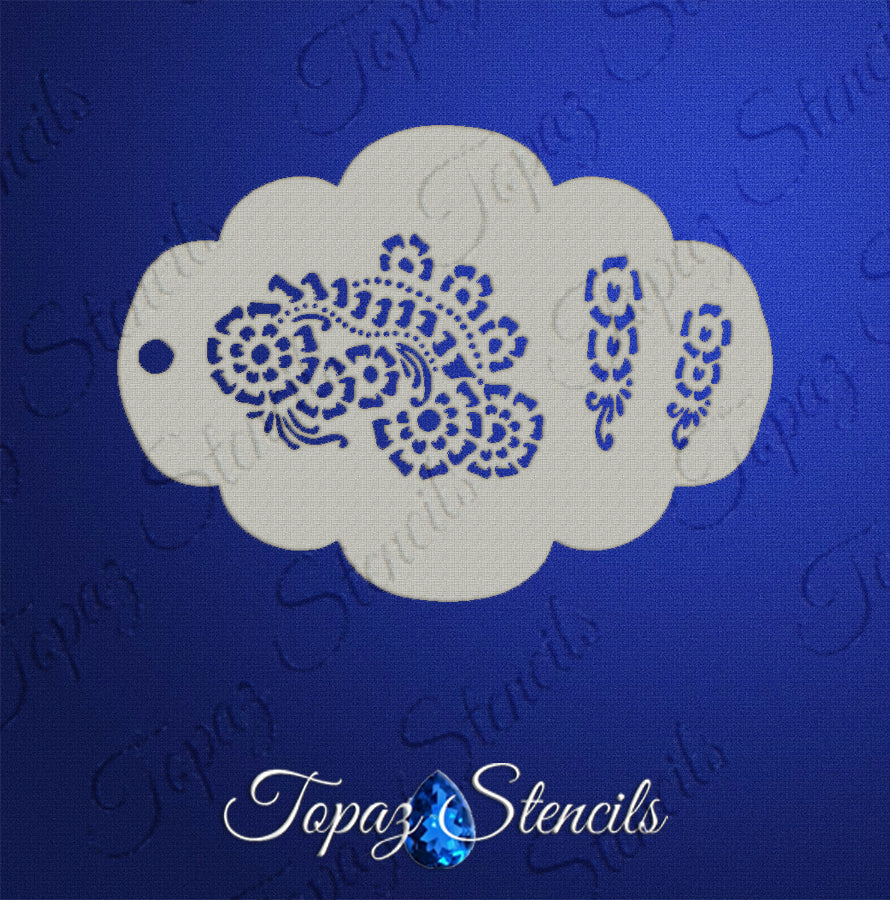 Henna Flowers stencil