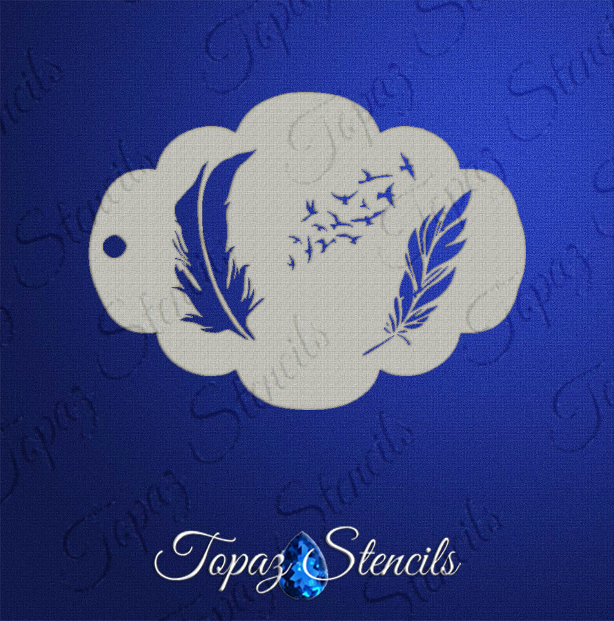 Feathers and Birds stencil