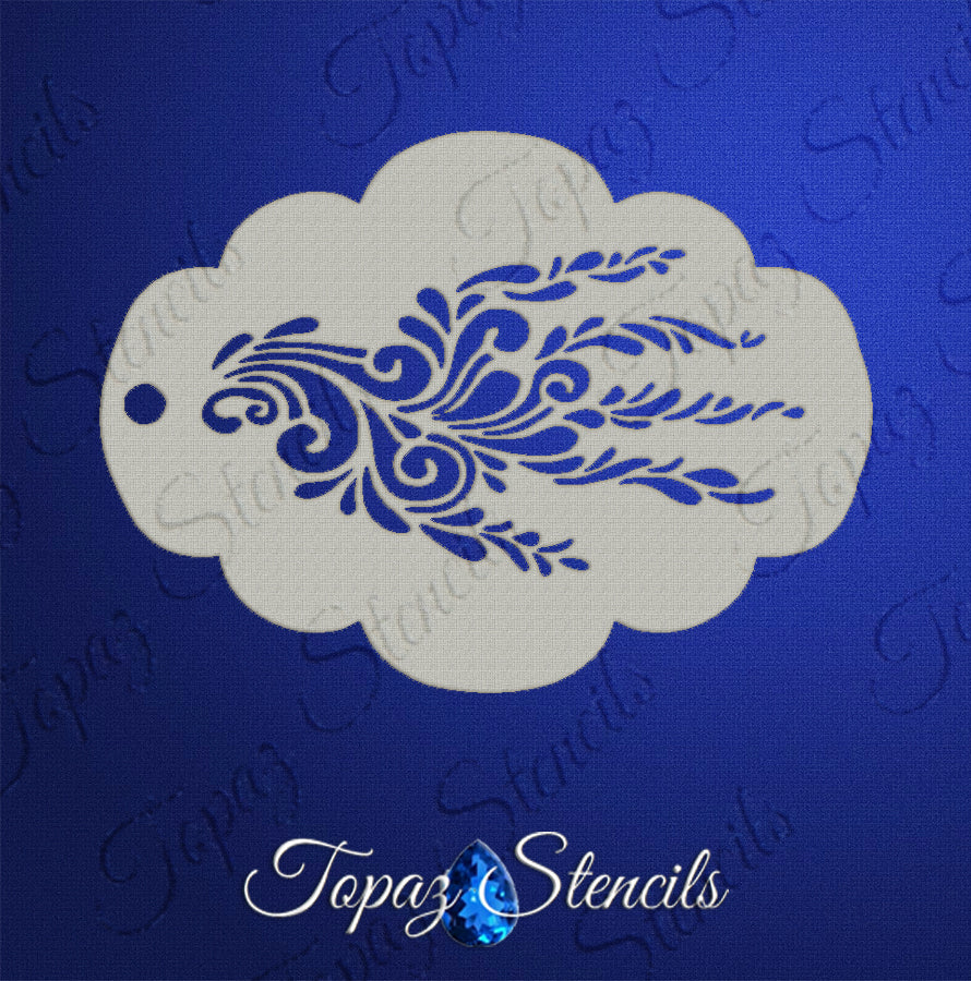 Henna Drops and Swirls stencil