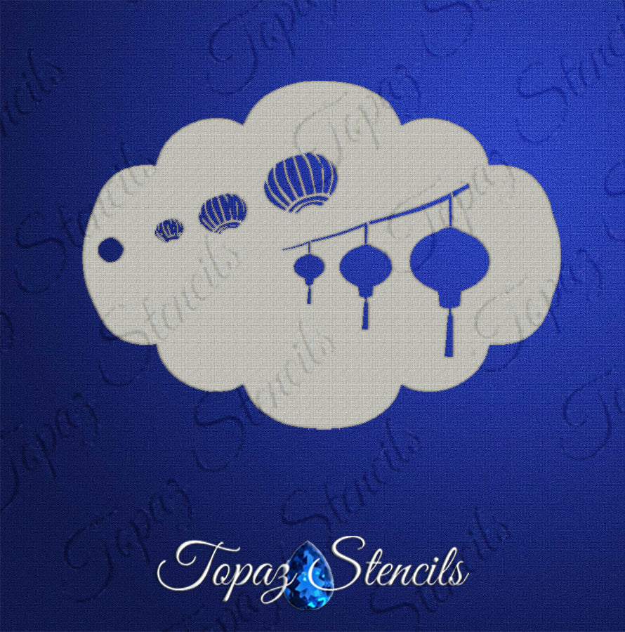 Chinese Lanterns stencil