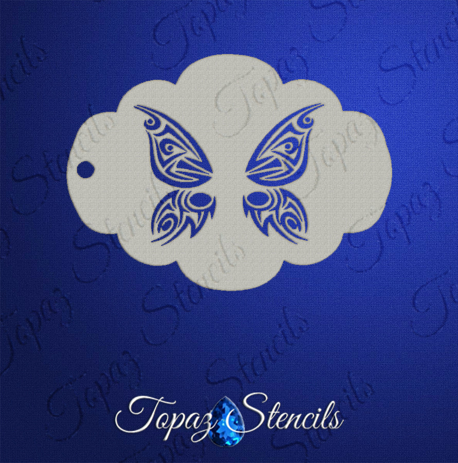 Tribal Butterfly Mirror Eye stencil