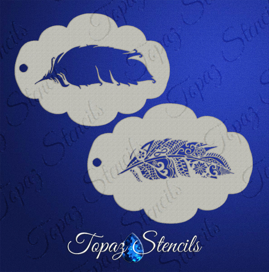 Doodle Feather stencil