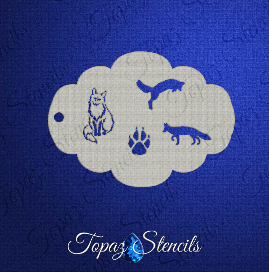Foxes stencil