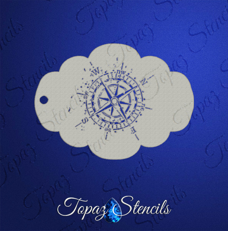 Distressed Compass stencil