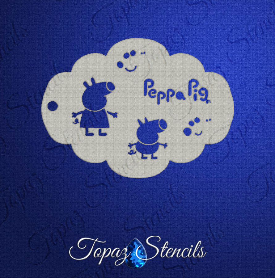 Peppa and George stencil