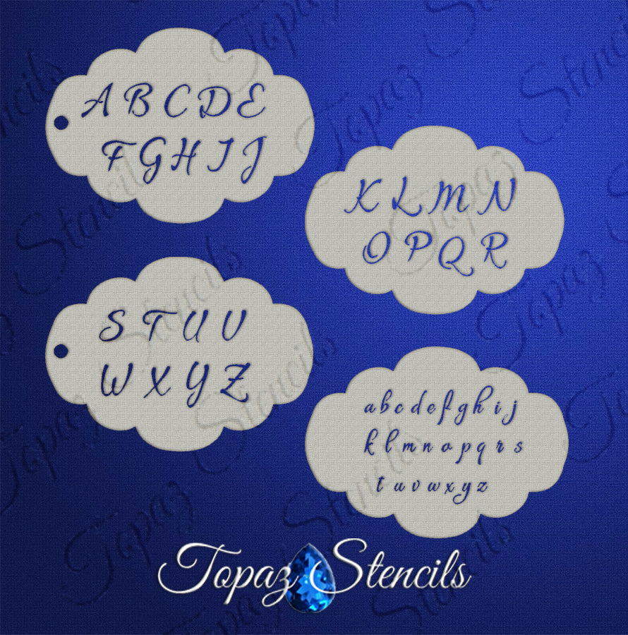Script Alphabet Set stencil