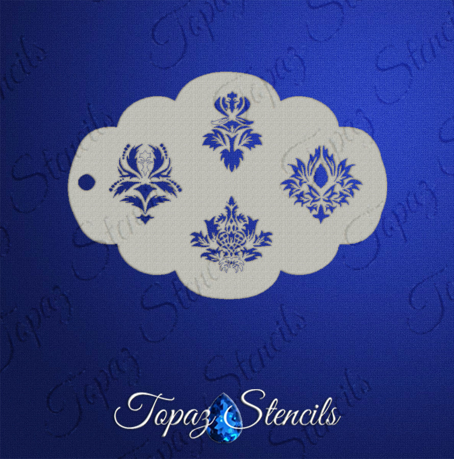 Fancy Damask Centers stencil