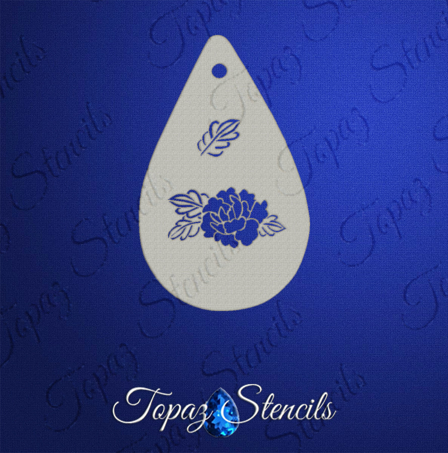 Peony stencil
