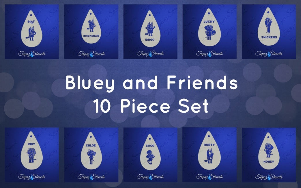 Bluey and Friends stencil