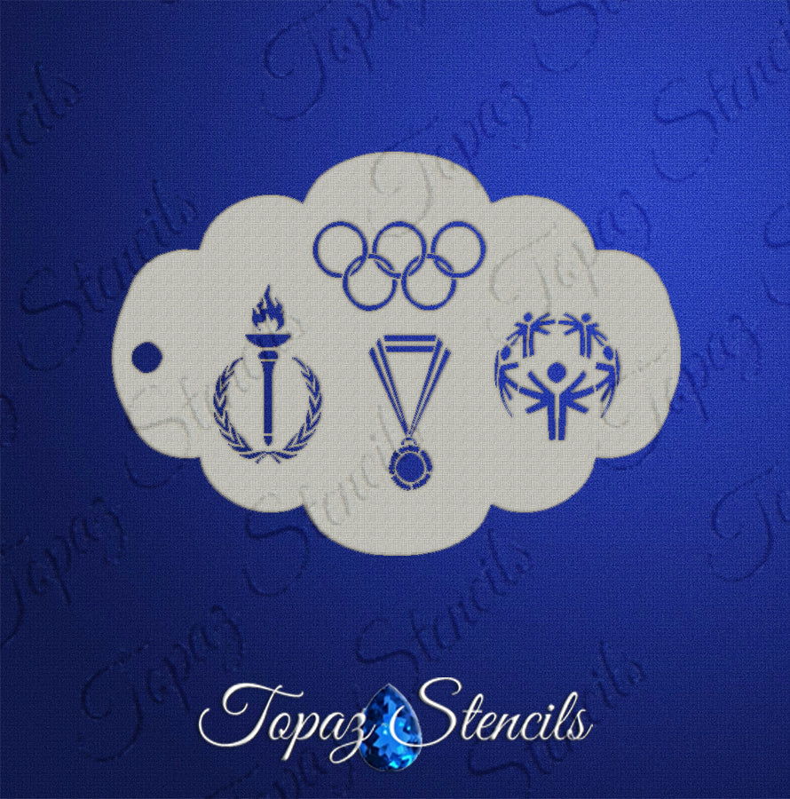 World and Special Olympics Elements stencil