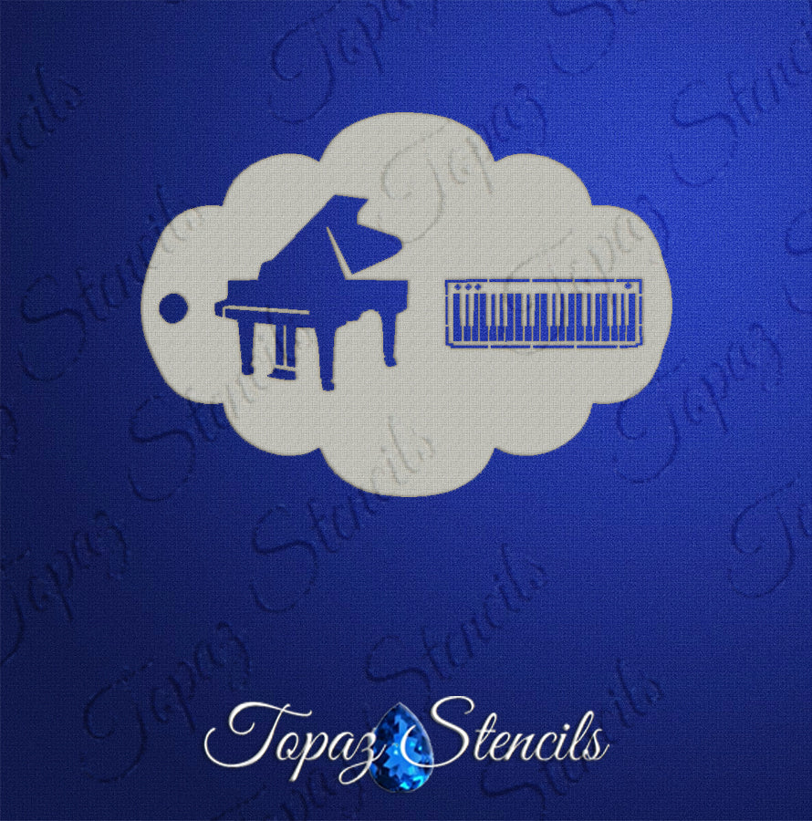 Piano and Keyboard stencil