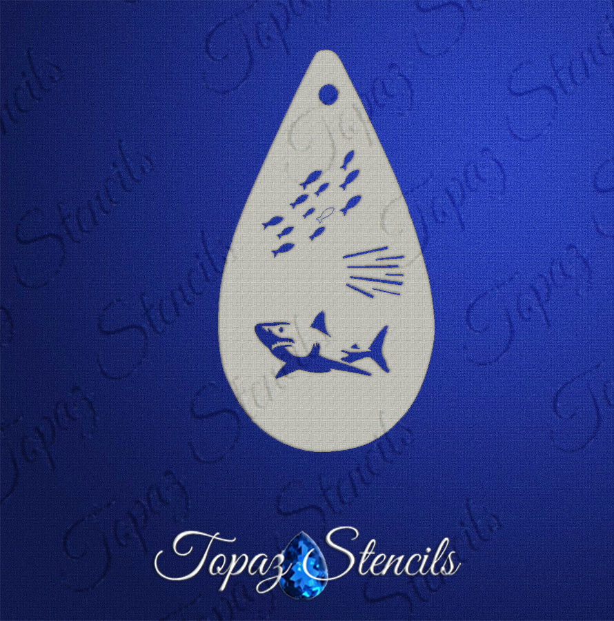 Shark and Fish stencil