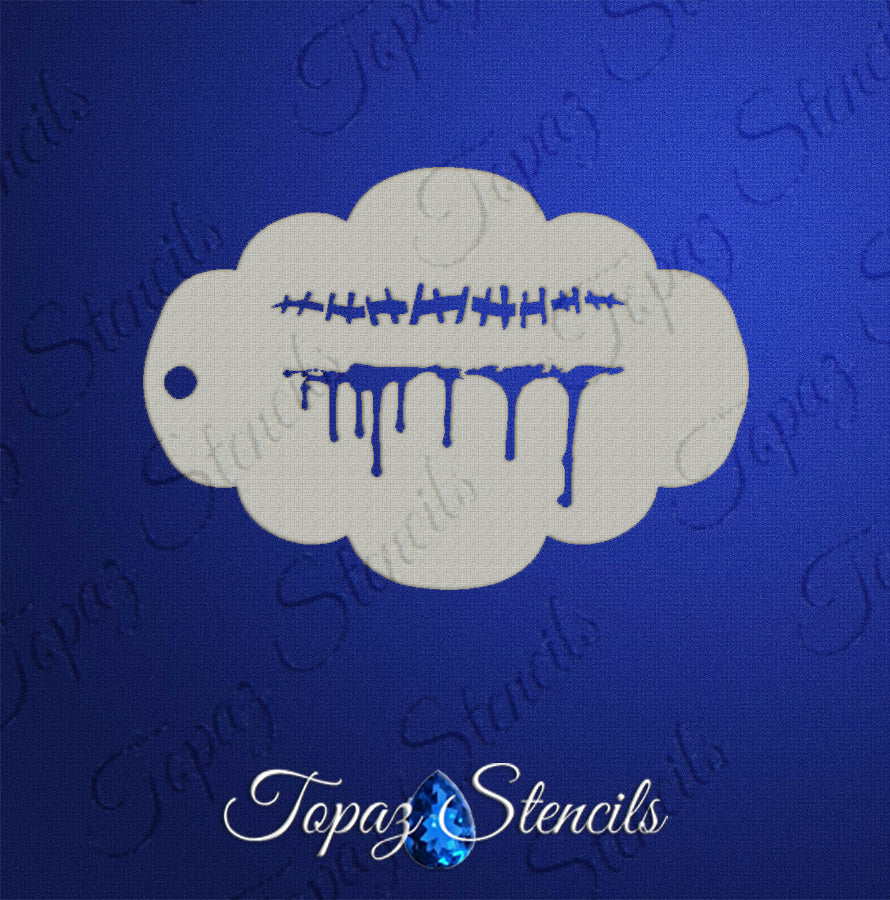 Stitches with Dripping Blood stencil