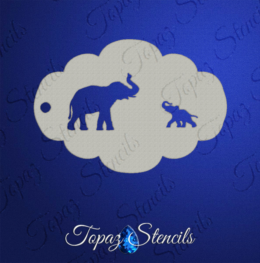 Elephants stencil