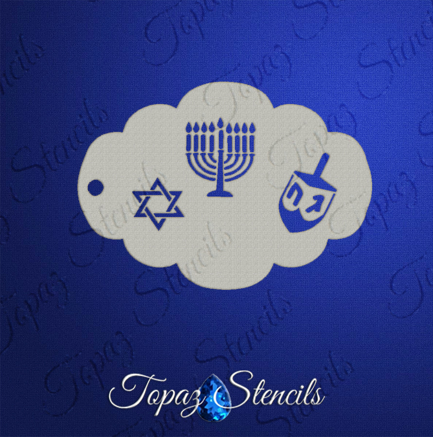 Hanukkah Elements stencil