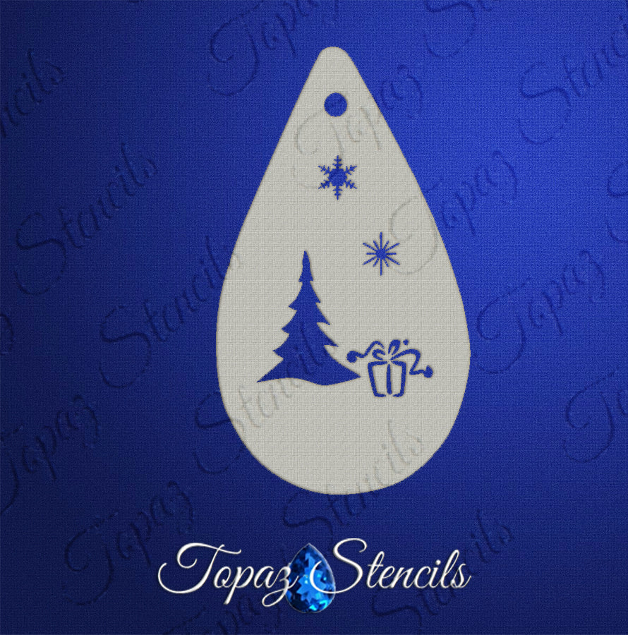 Flakes, Tree and Present stencil