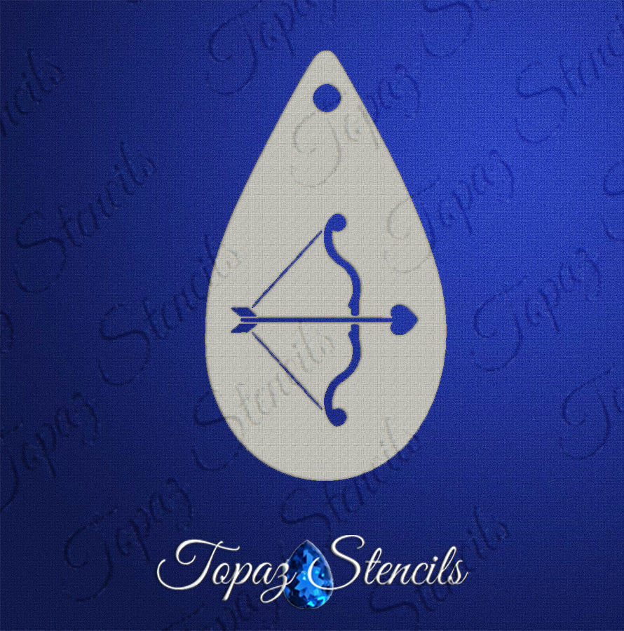 Bow and Heart Arrow stencil