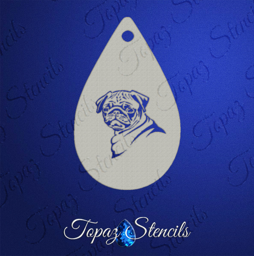 Sad Little Pug stencil