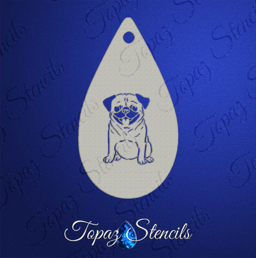Happy Pug stencil