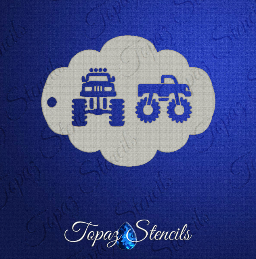 Simple Monster Trucks stencil