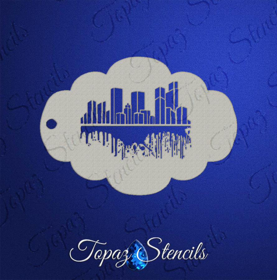 CityScape Reflection stencil