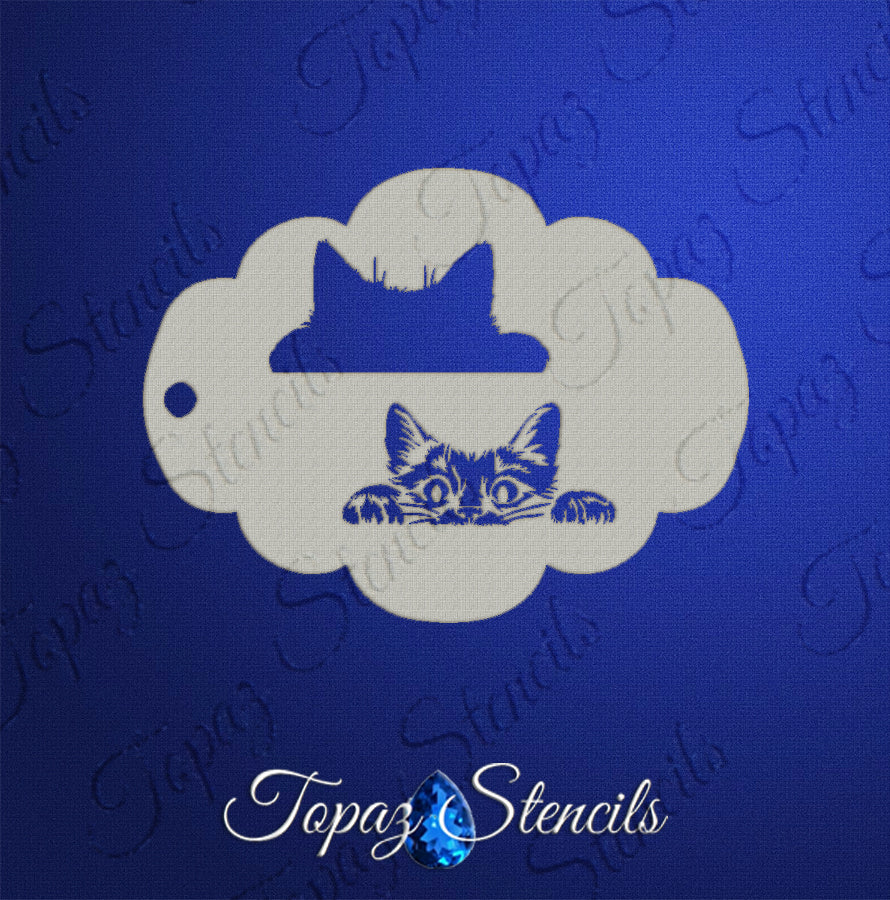 Peeking Kitten stencil
