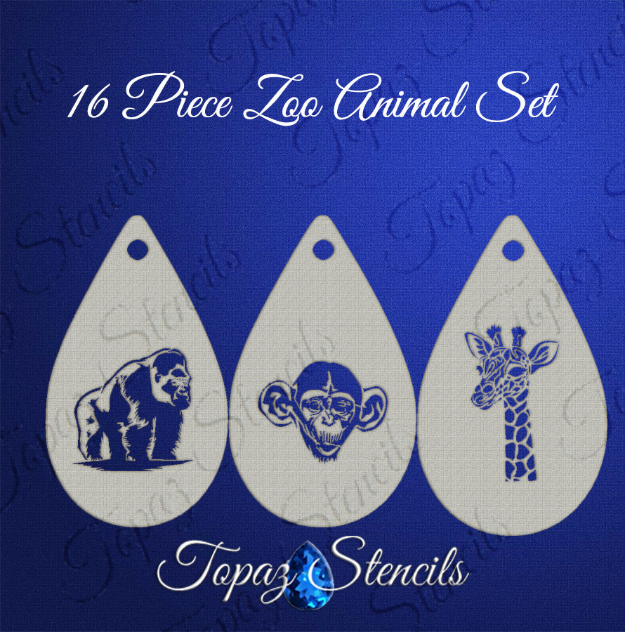 Zoo Animal Set stencil