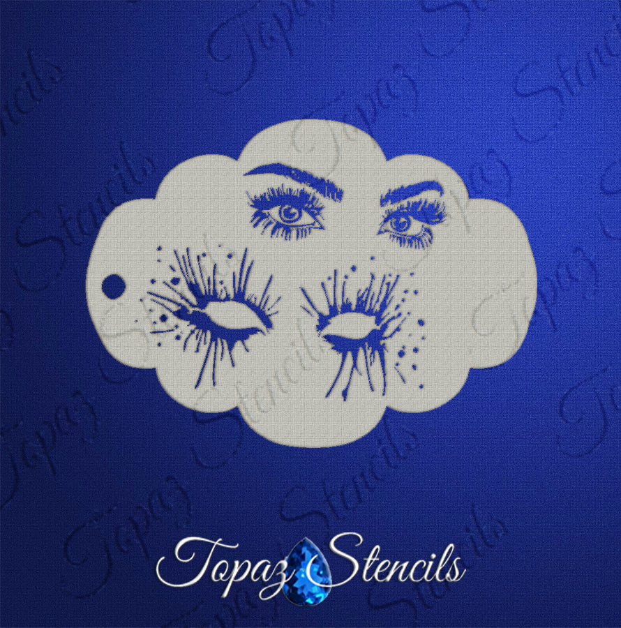 Paint Splatter Eyes stencil