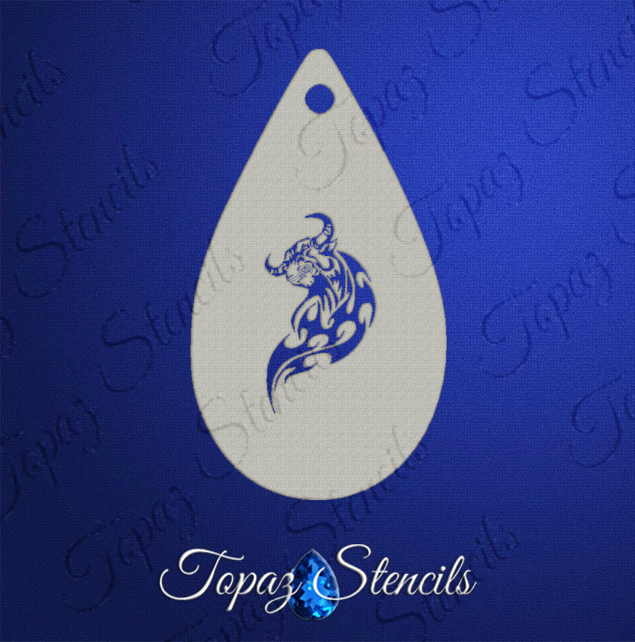 Tribal Bull stencil