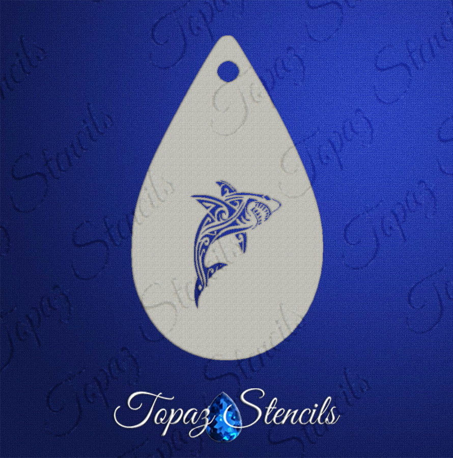 Tribal Shark stencil