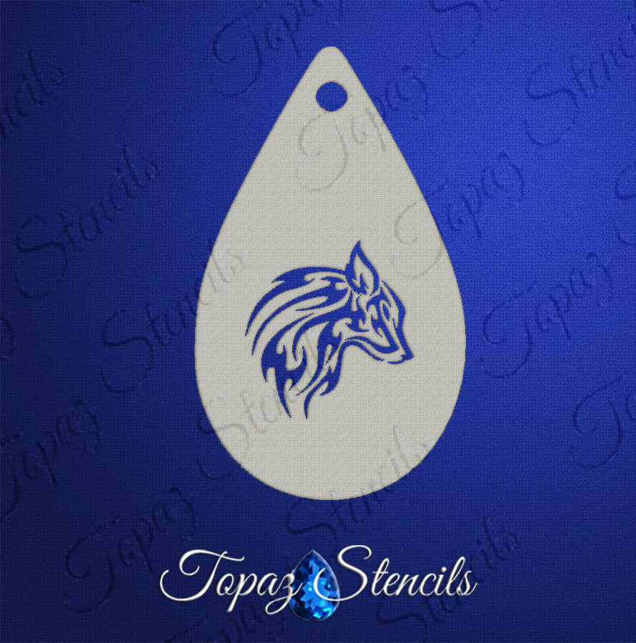 Tribal Wolf stencil
